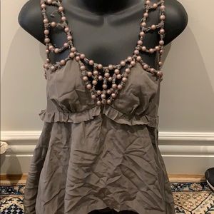 Grey top with pearls